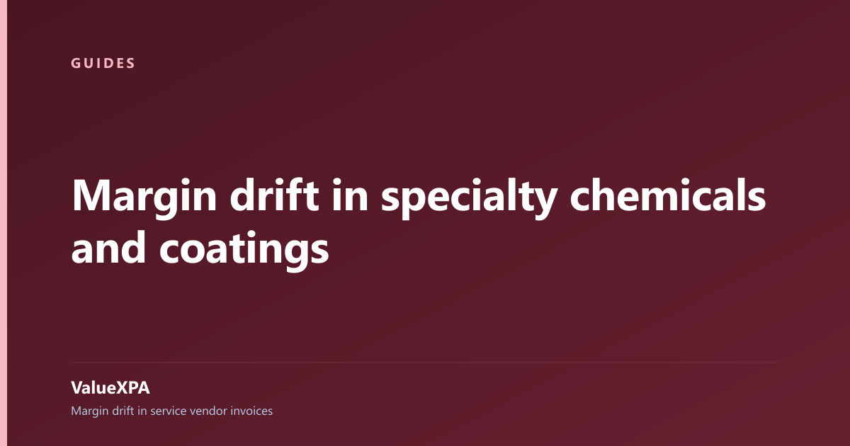 Margin drift in specialty chemicals and coatings