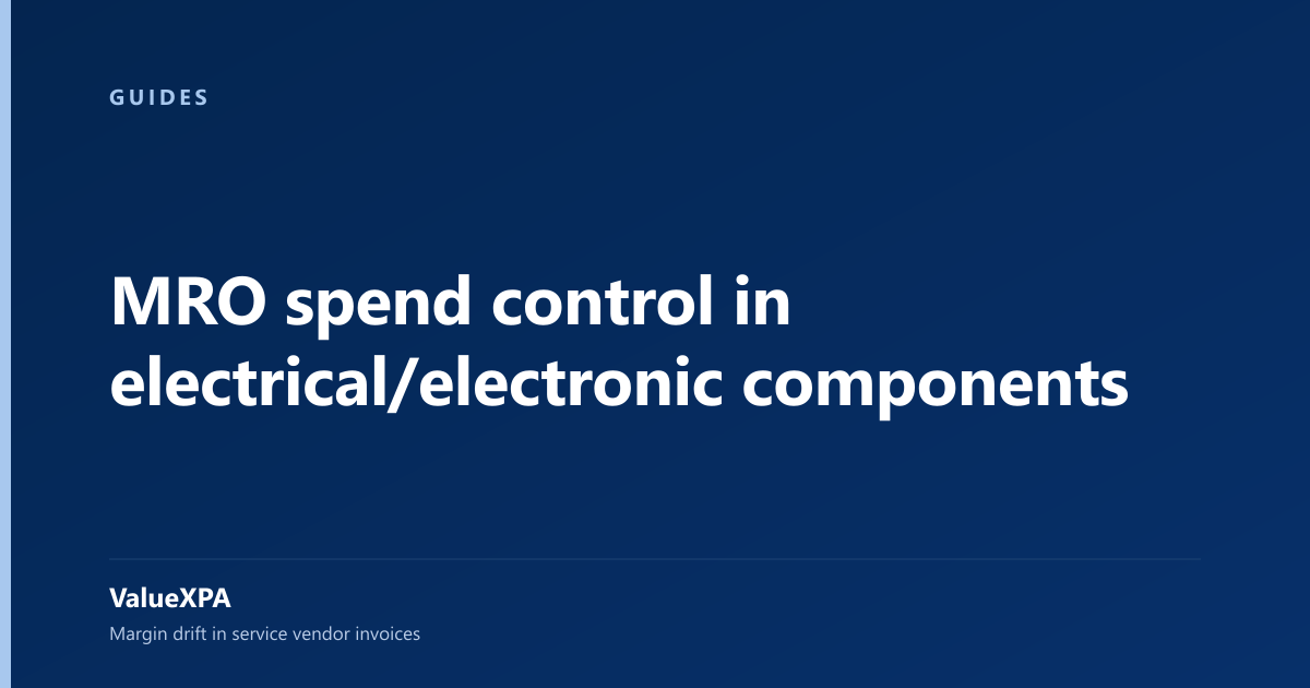 MRO spend control in electrical/electronic components
