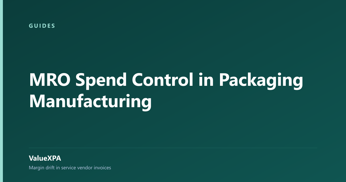 MRO Spend Control in Packaging Manufacturing