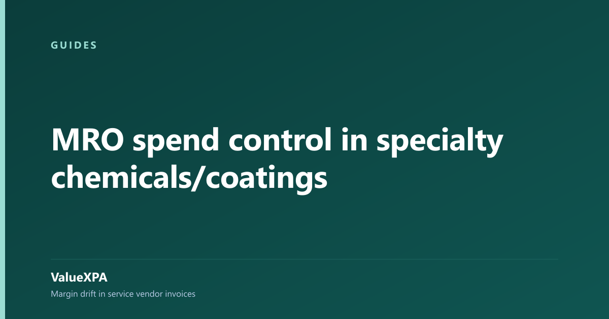 MRO spend control in specialty chemicals/coatings