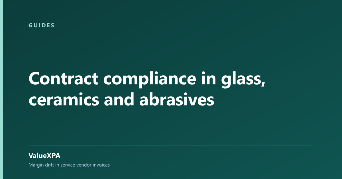 Contract compliance in glass, ceramics and abrasives