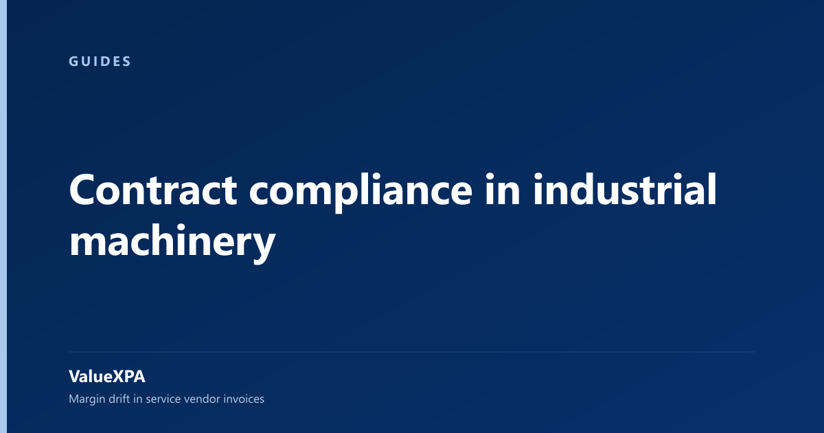 Contract compliance in industrial machinery