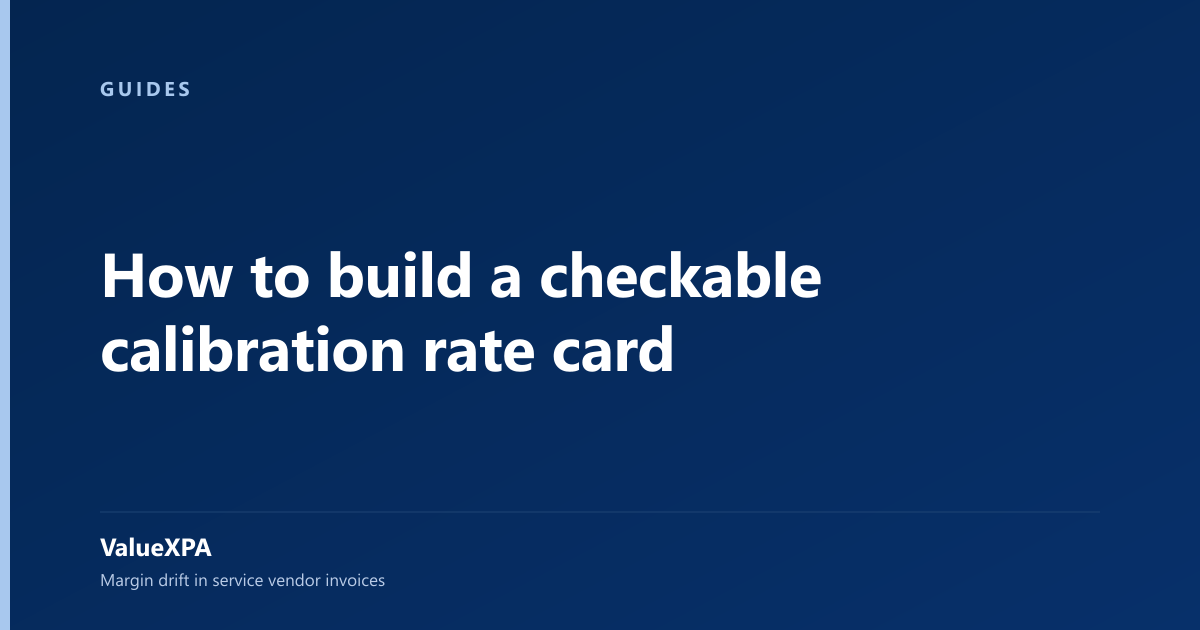 How to build a checkable calibration rate card