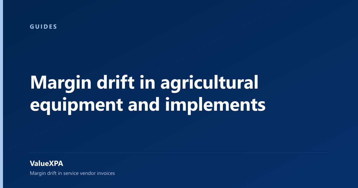 Margin drift in agricultural equipment and implements