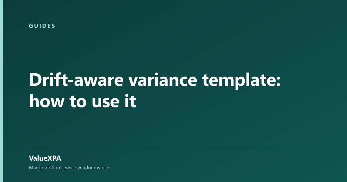 Drift-aware variance template: how to use it