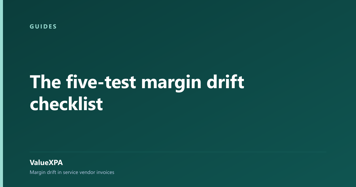 The five-test margin drift checklist