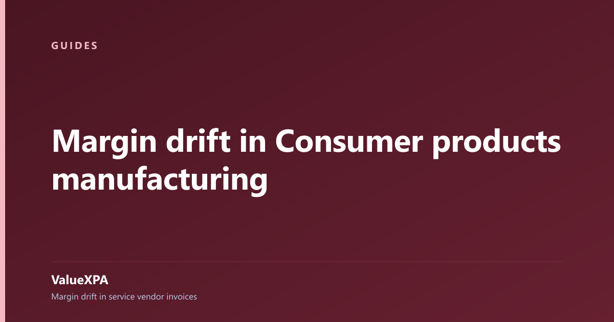 Margin drift in Consumer products manufacturing