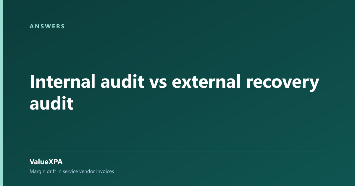 Internal audit vs external recovery audit