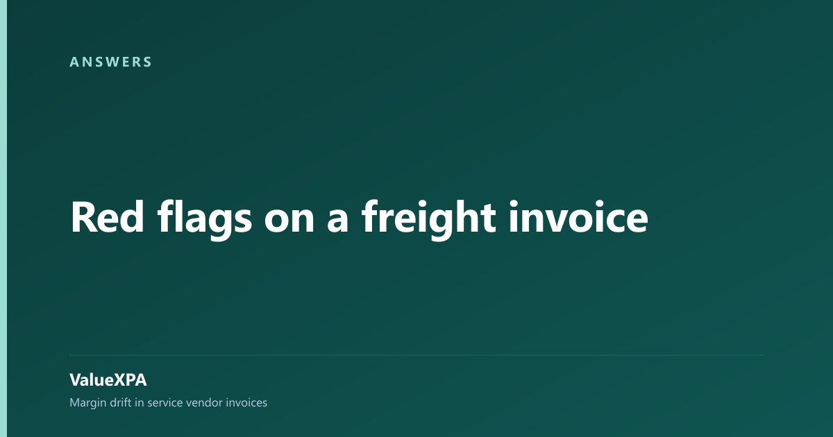 Red flags on a freight invoice
