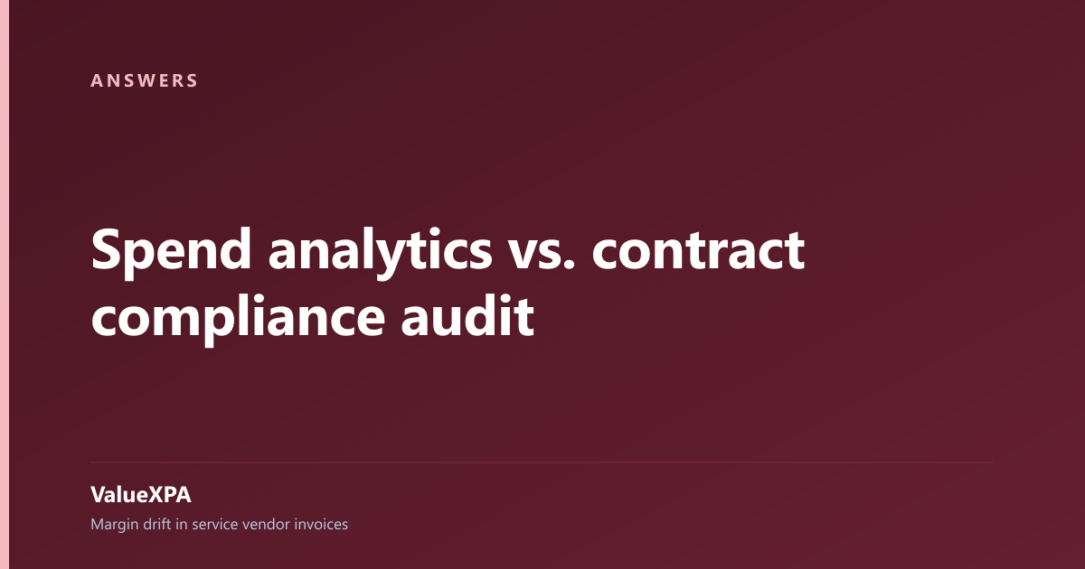 Spend analytics vs. contract compliance audit