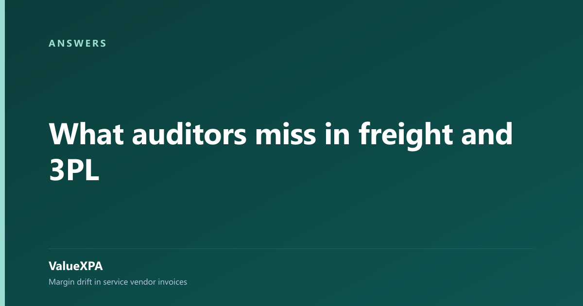 What auditors miss in freight and 3PL