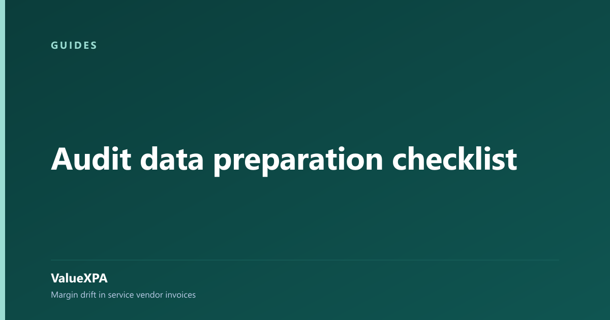 Audit data preparation checklist