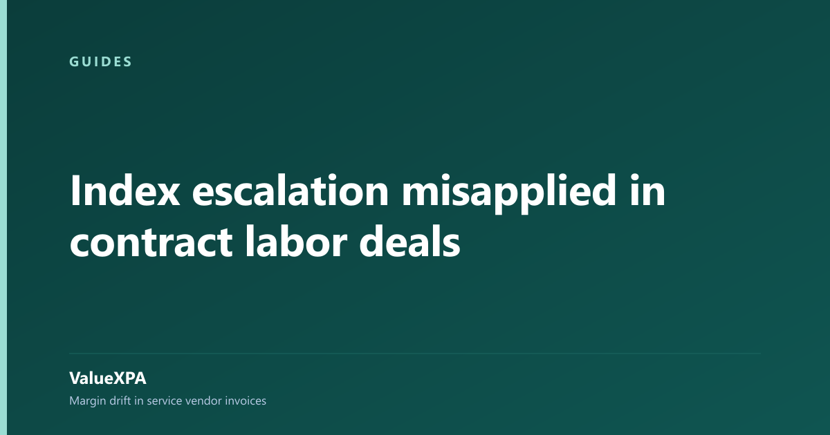 Index escalation misapplied in contract labor deals