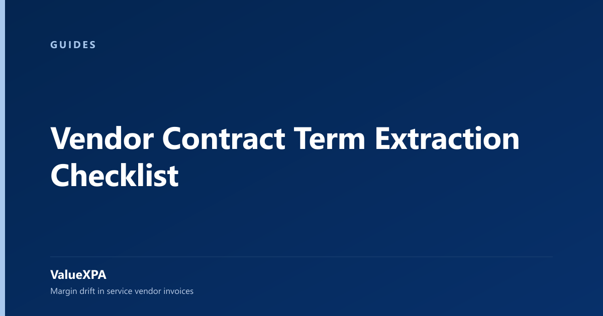 Vendor Contract Term Extraction Checklist