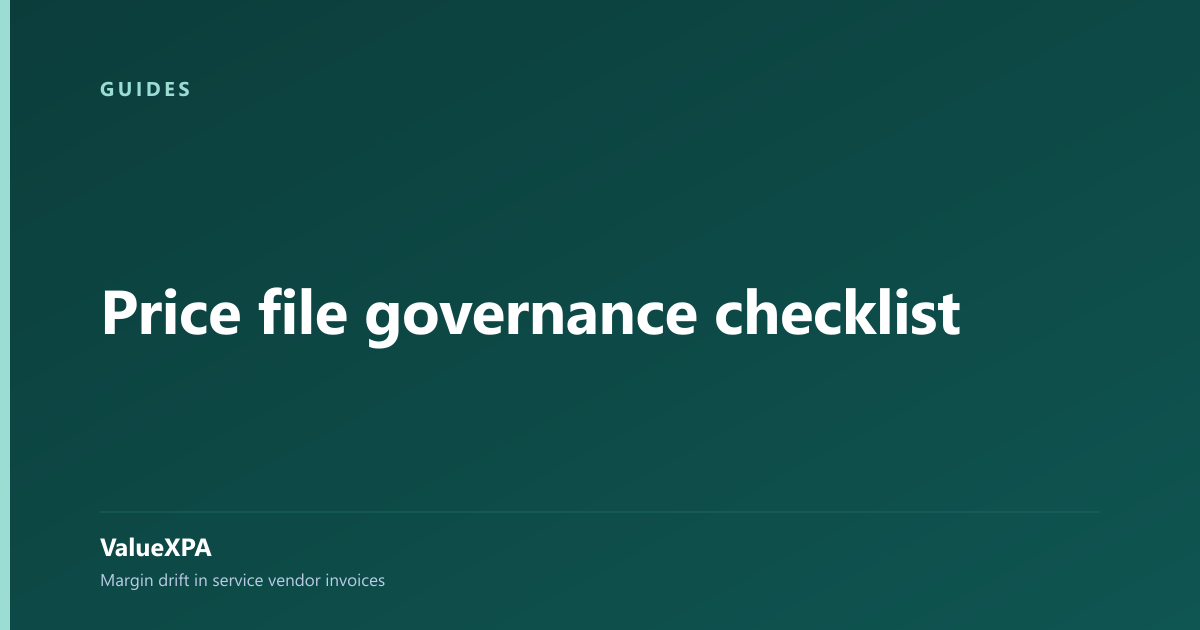 Price file governance checklist
