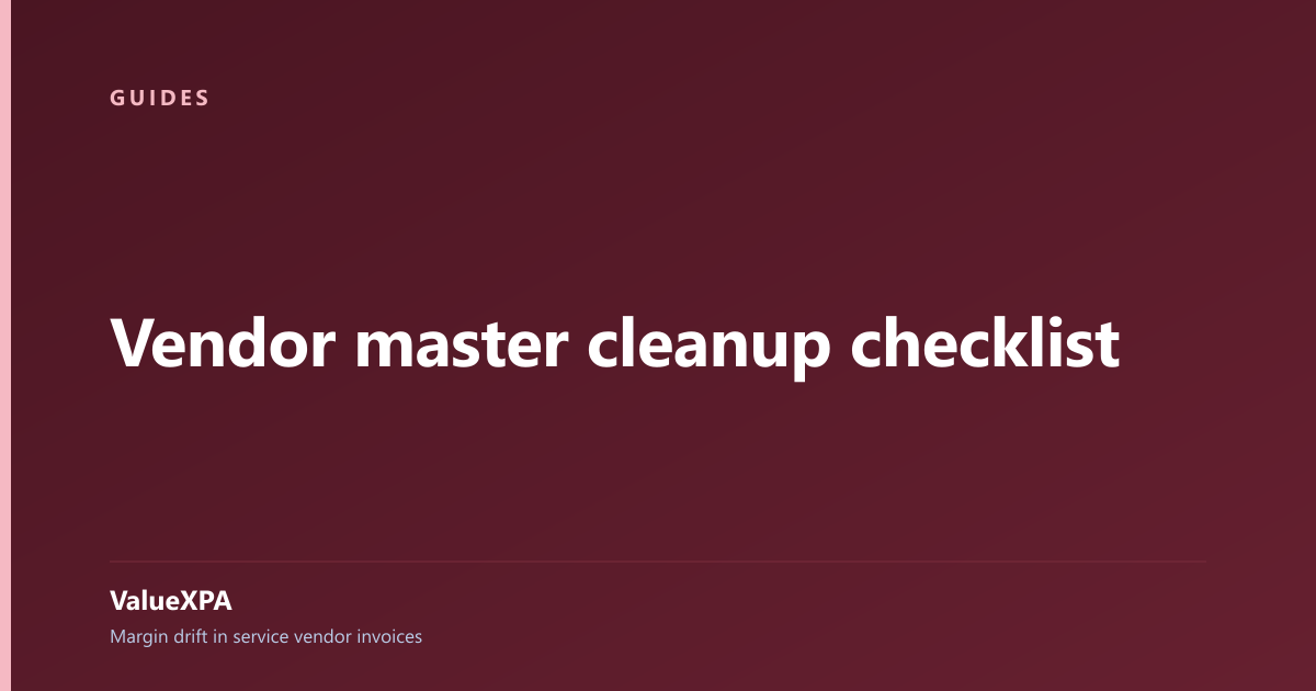 Vendor master cleanup checklist