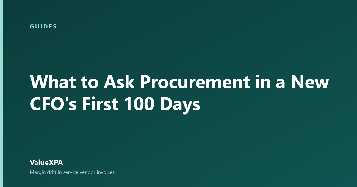 What to Ask Procurement in a New CFO's First 100 Days