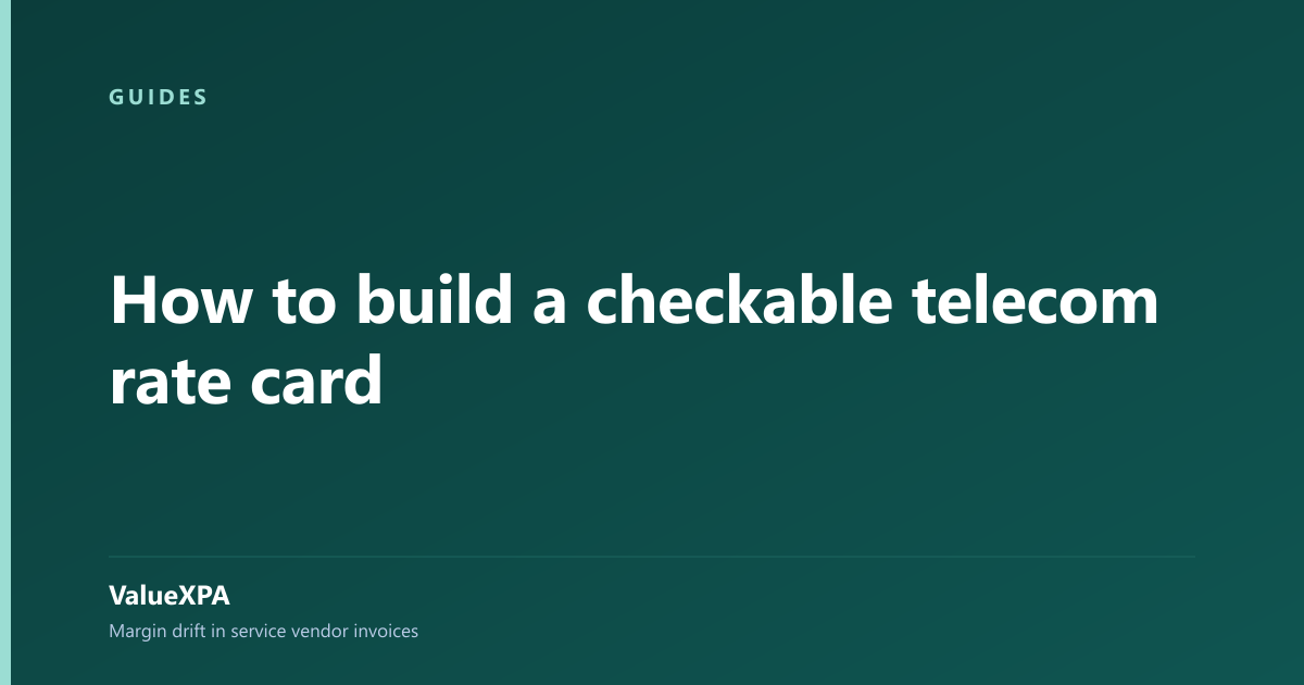 How to build a checkable telecom rate card
