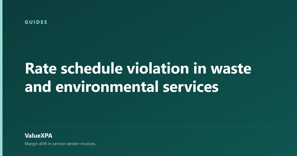 Rate schedule violation in waste and environmental services