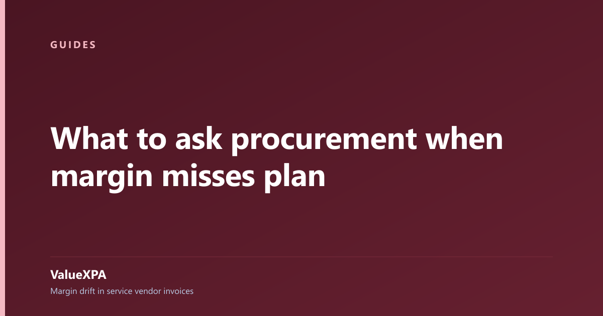 What to ask procurement when margin misses plan