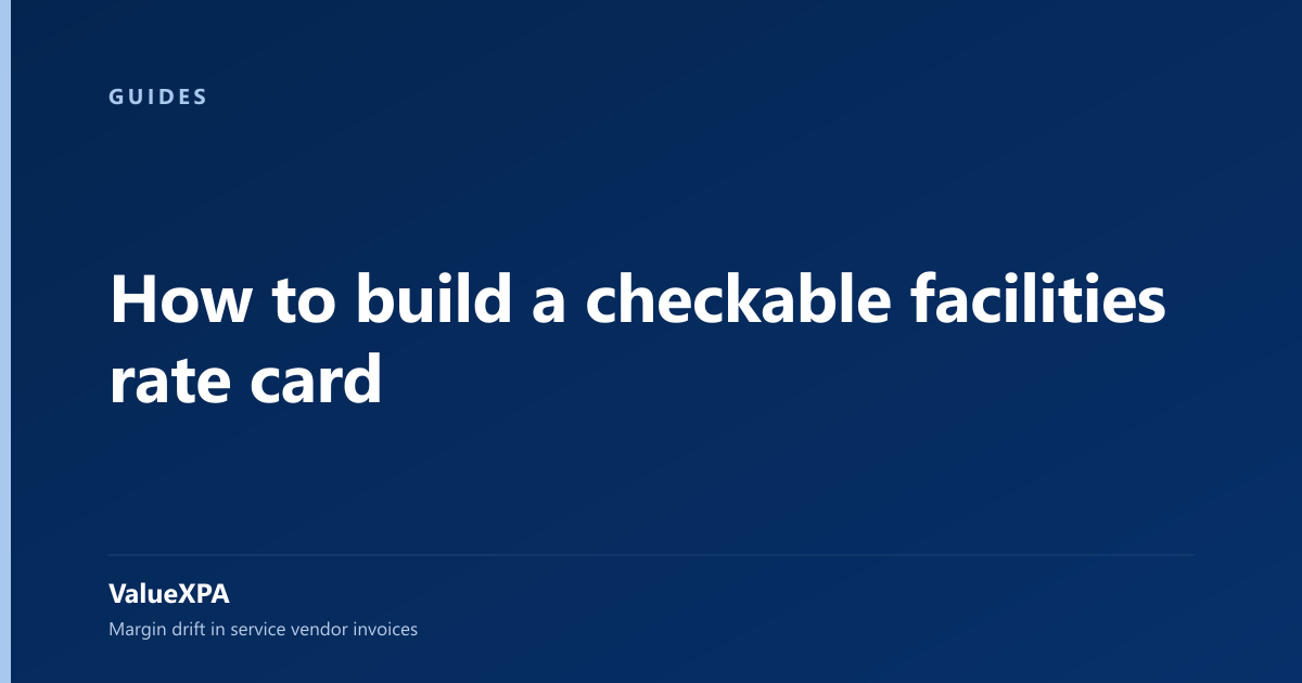 How to build a checkable facilities rate card