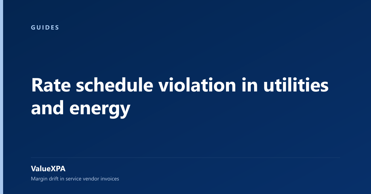 Rate schedule violation in utilities and energy