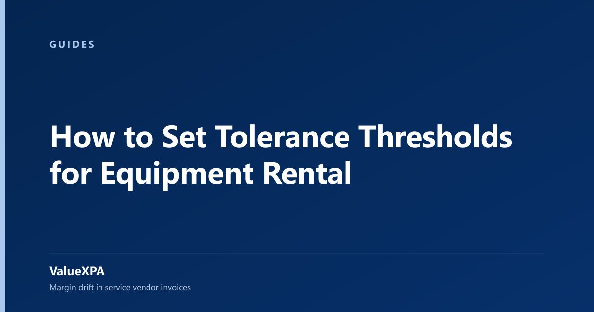 How to Set Tolerance Thresholds for Equipment Rental