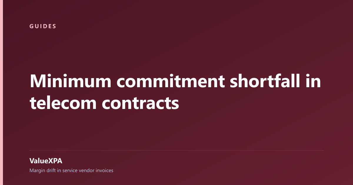 Minimum commitment shortfall in telecom contracts