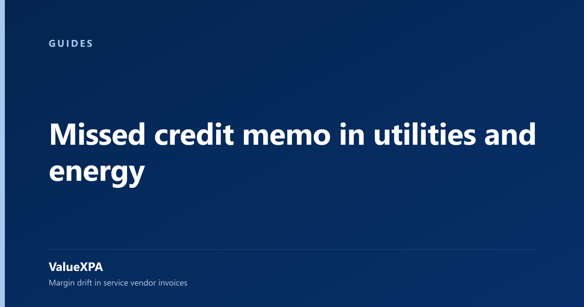 Missed credit memo in utilities and energy