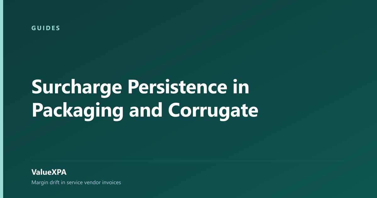 Surcharge Persistence in Packaging and Corrugate