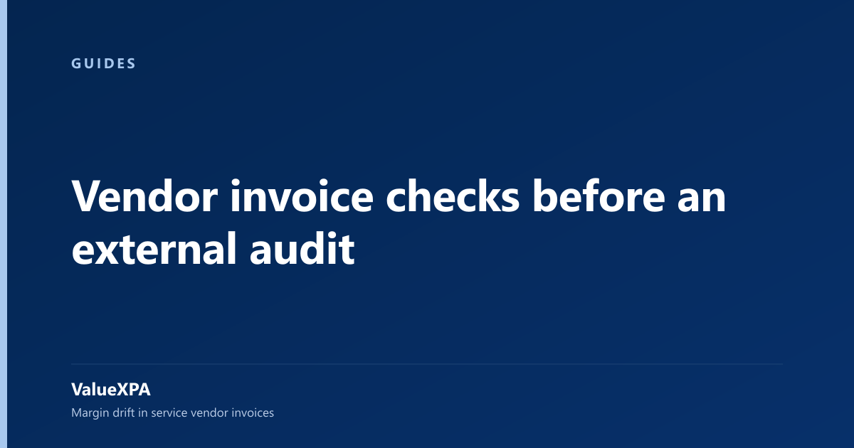 Vendor invoice checks before an external audit