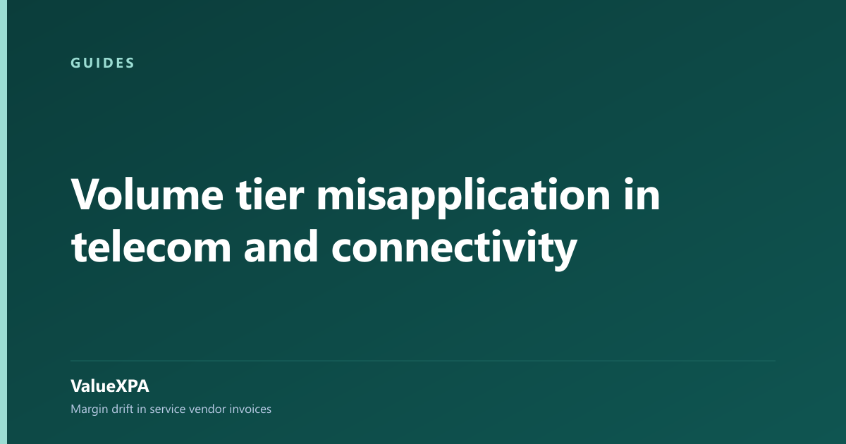 Volume tier misapplication in telecom and connectivity