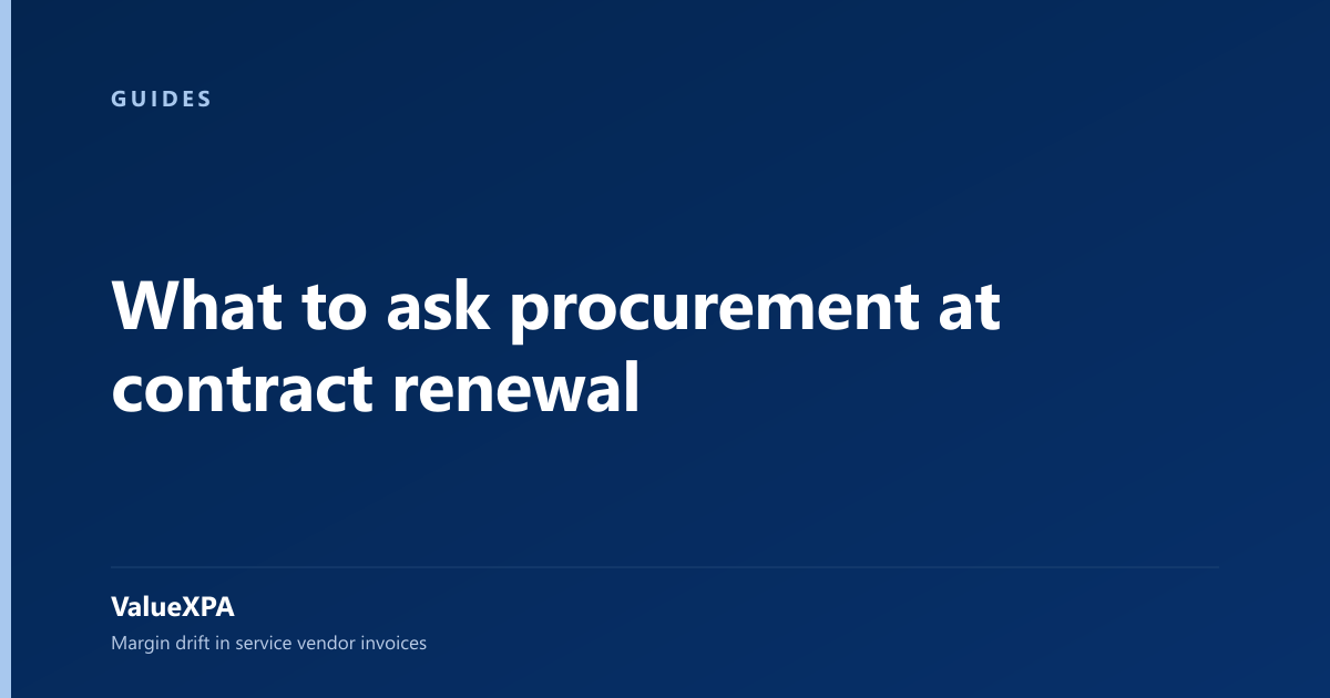 What to ask procurement at contract renewal