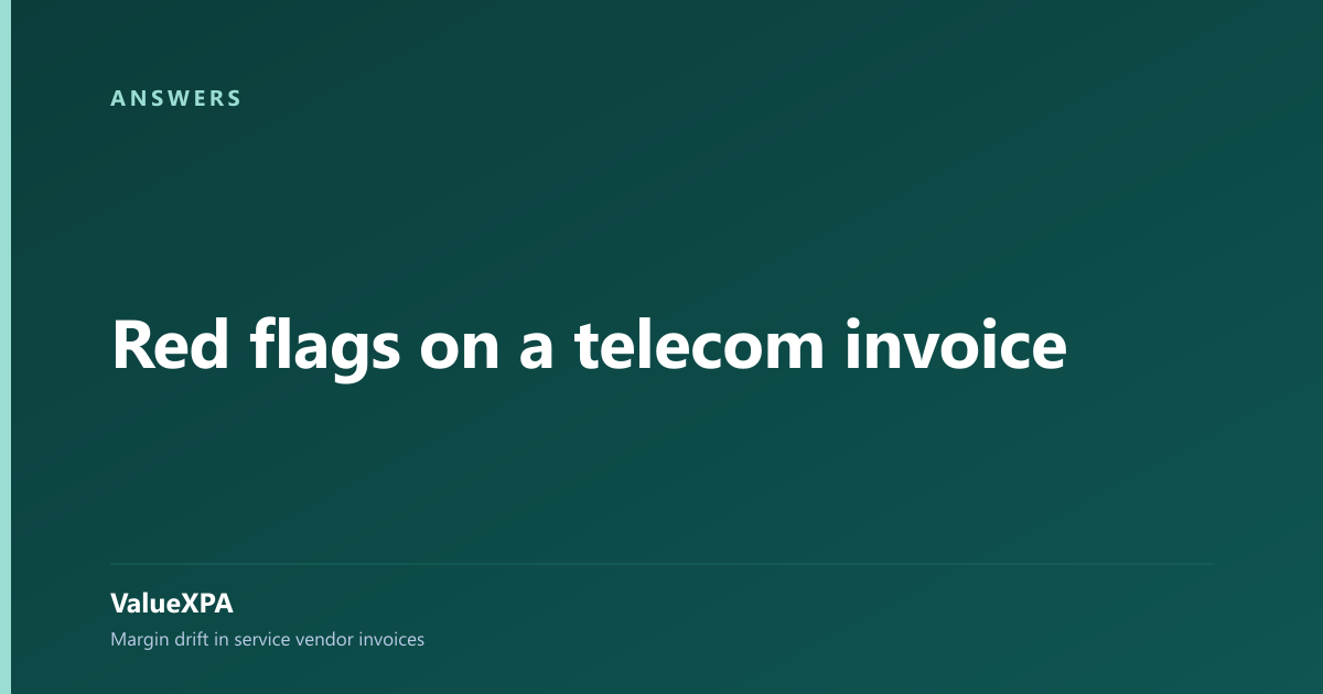 Red flags on a telecom invoice