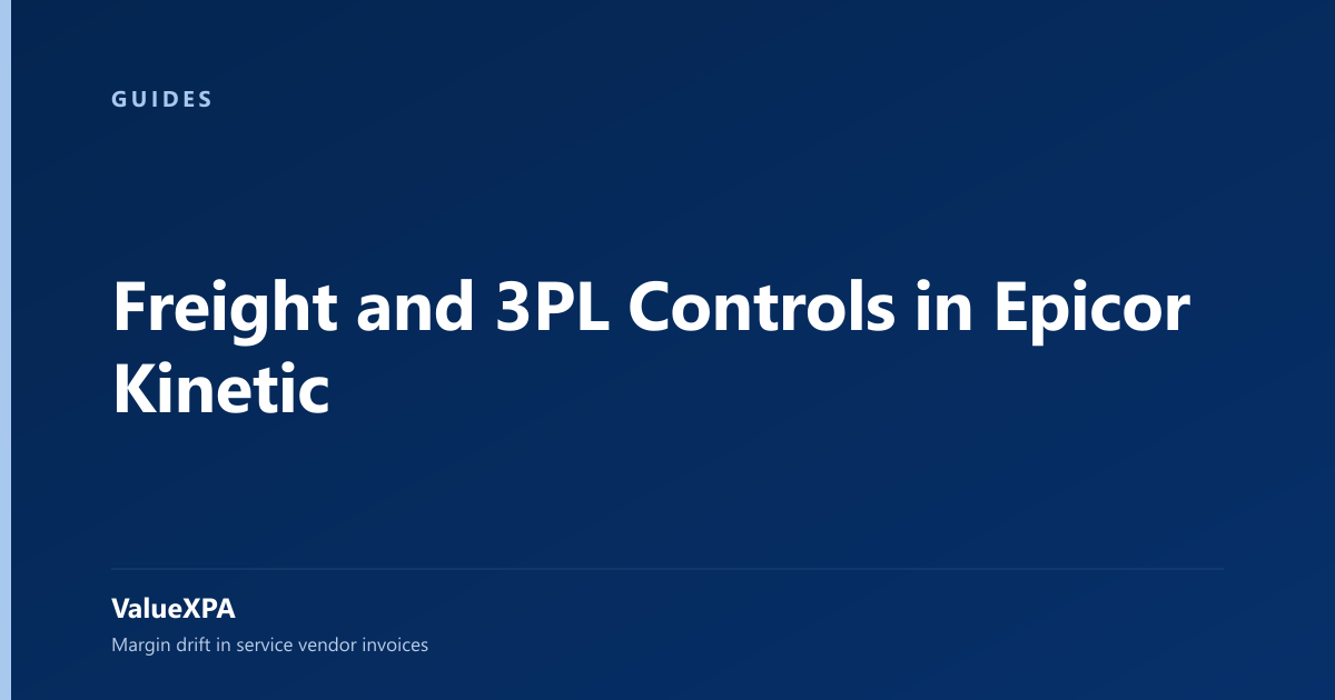 Freight and 3PL Controls in Epicor Kinetic