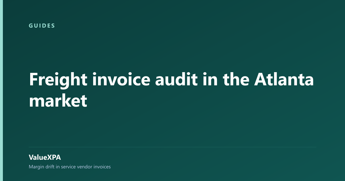 Freight invoice audit in the Atlanta market