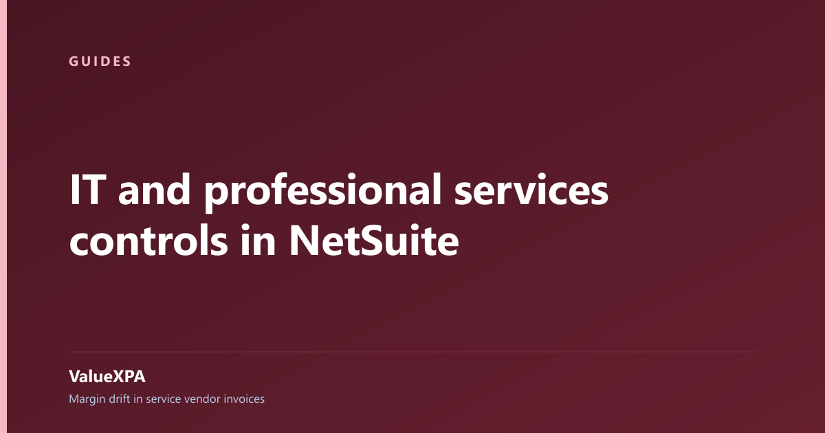 IT and professional services controls in NetSuite