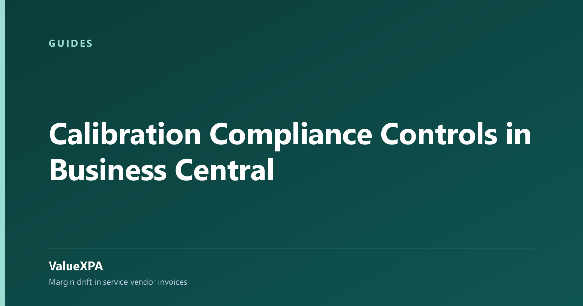 Calibration Compliance Controls in Business Central
