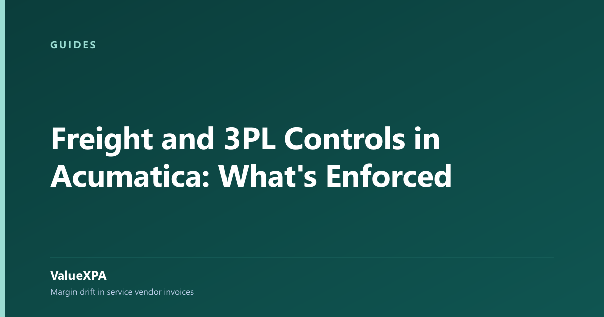 Freight and 3PL Controls in Acumatica: What's Enforced