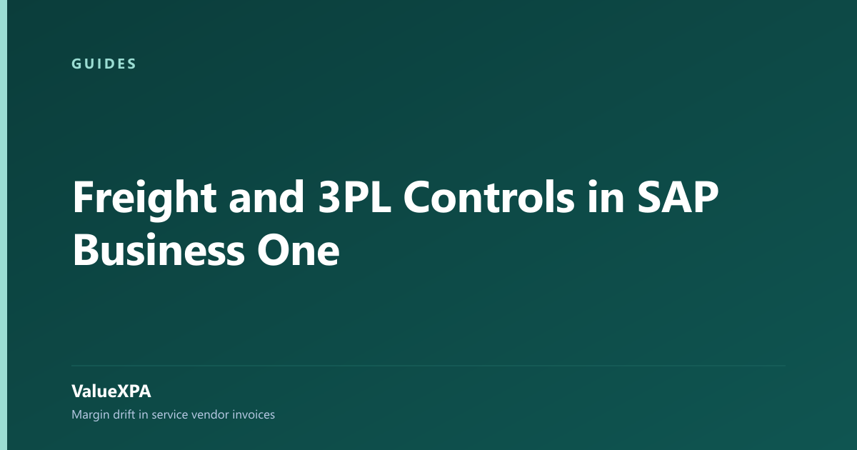 Freight and 3PL Controls in SAP Business One