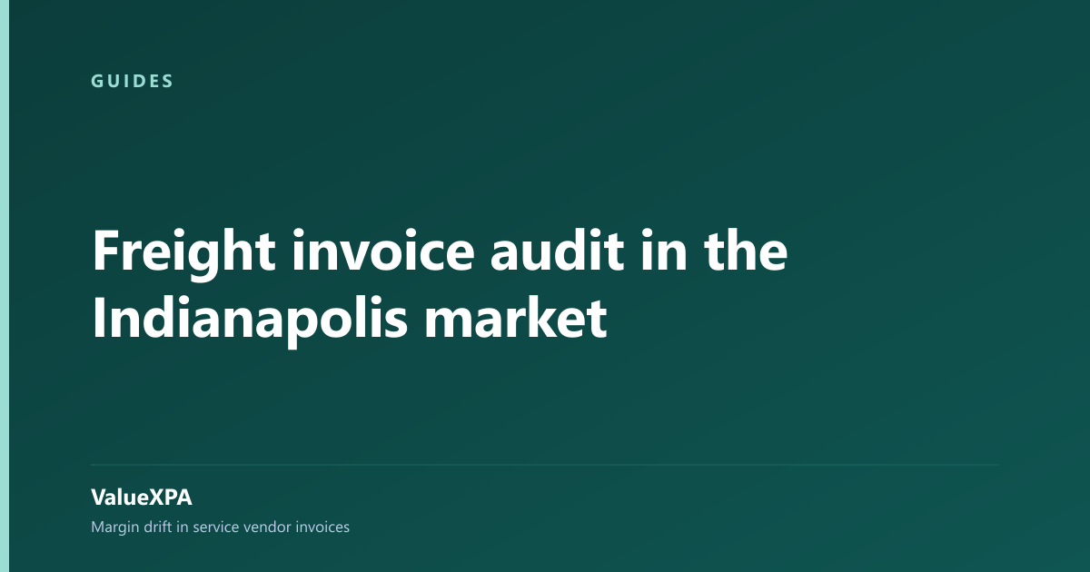 Freight invoice audit in the Indianapolis market