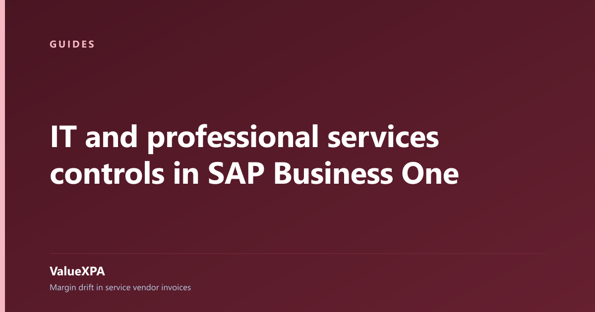 IT and professional services controls in SAP Business One
