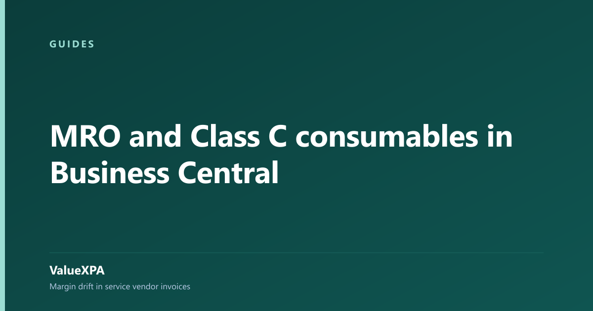 MRO and Class C consumables in Business Central