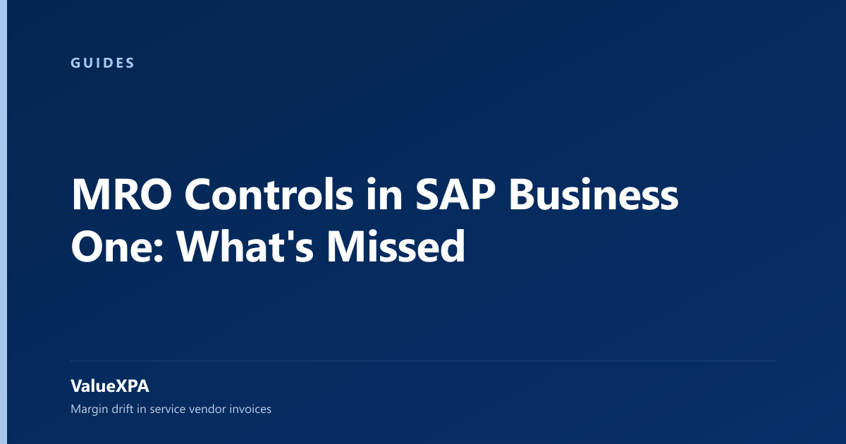 MRO Controls in SAP Business One: What's Missed