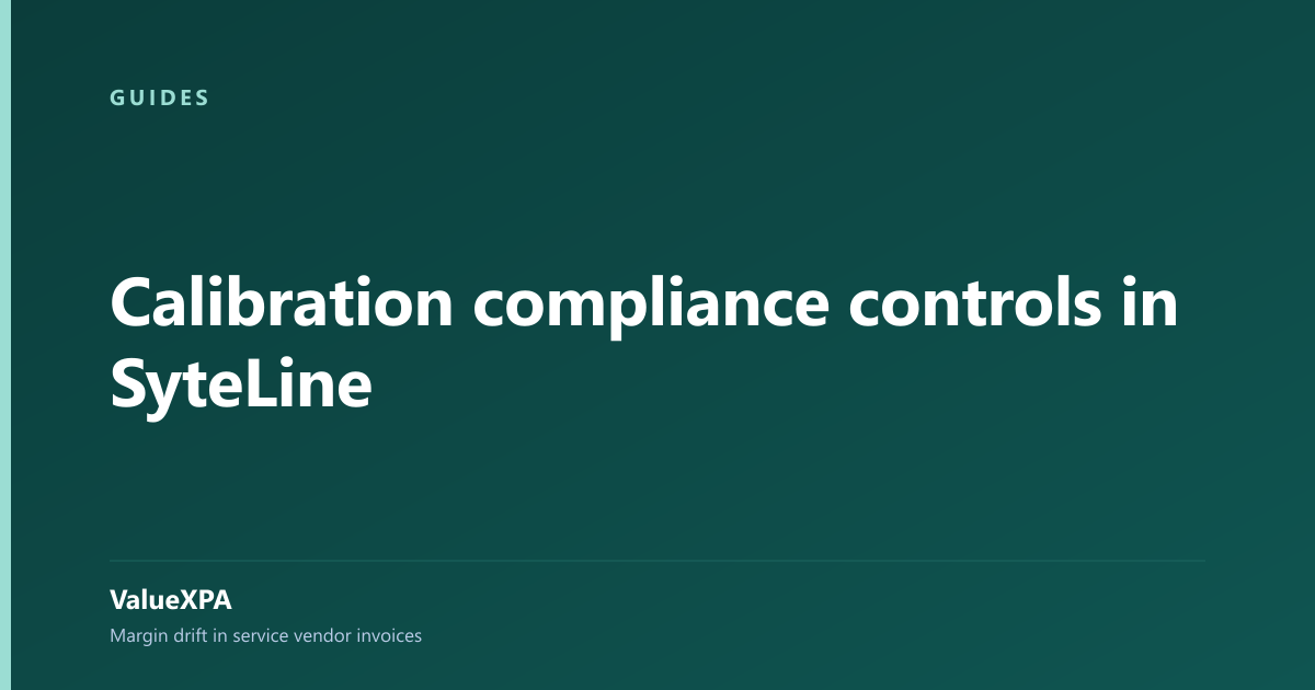 Calibration compliance controls in SyteLine