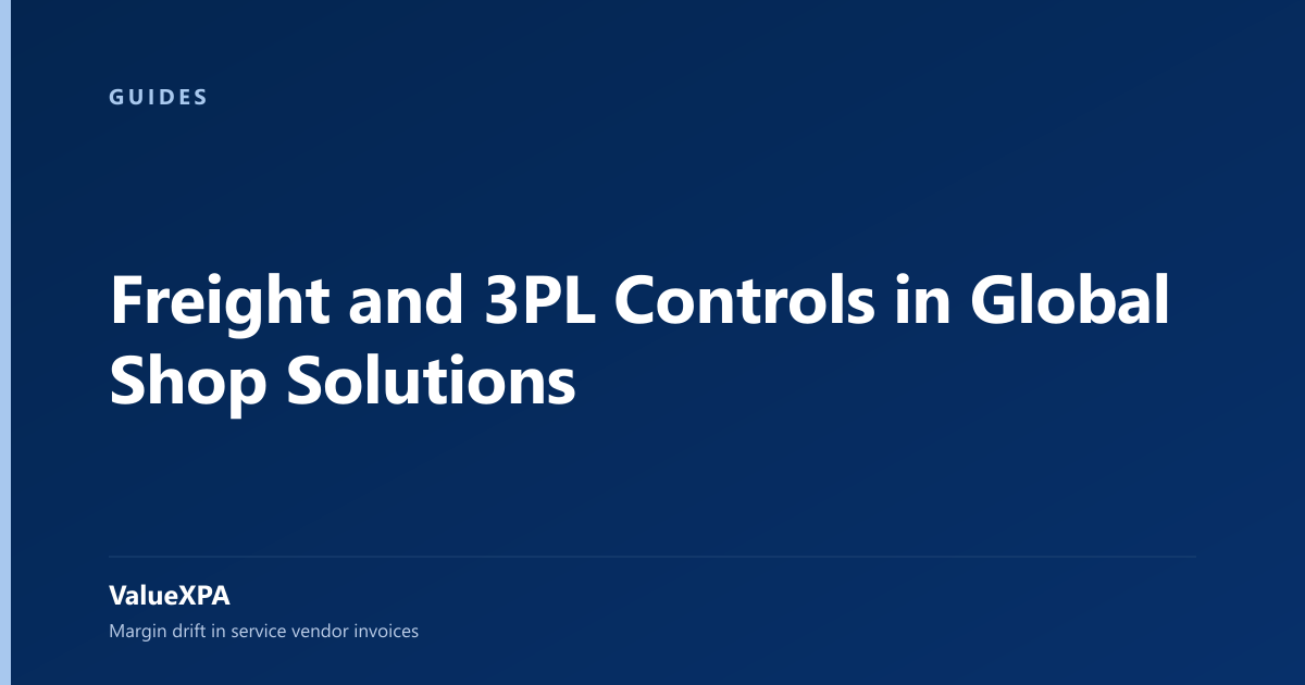 Freight and 3PL Controls in Global Shop Solutions