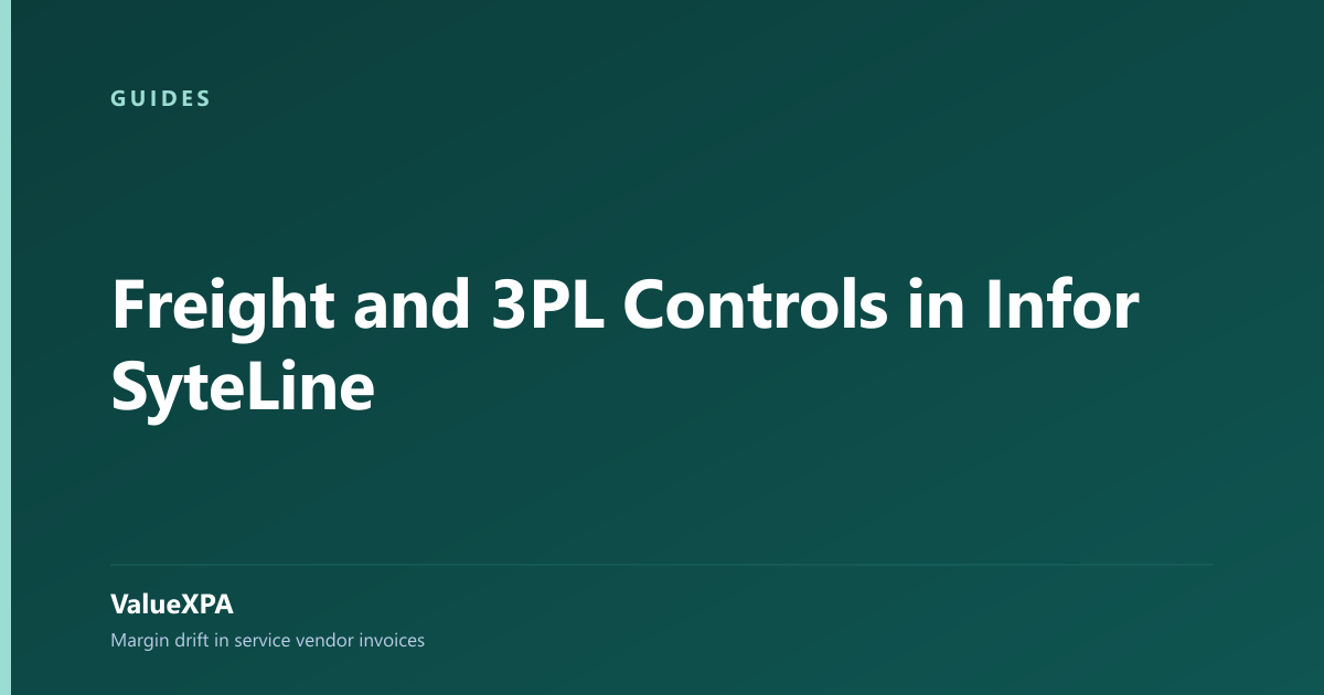 Freight and 3PL Controls in Infor SyteLine