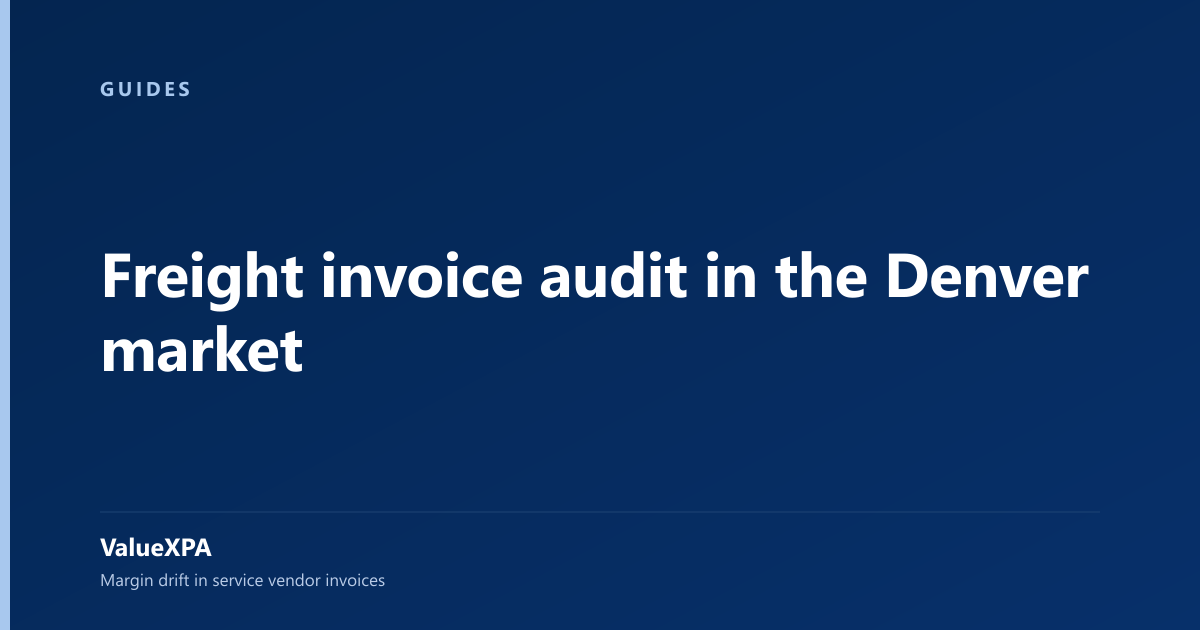 Freight invoice audit in the Denver market