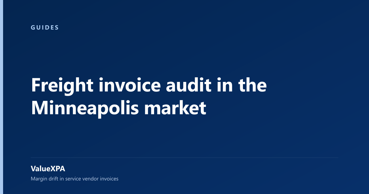 Freight invoice audit in the Minneapolis market