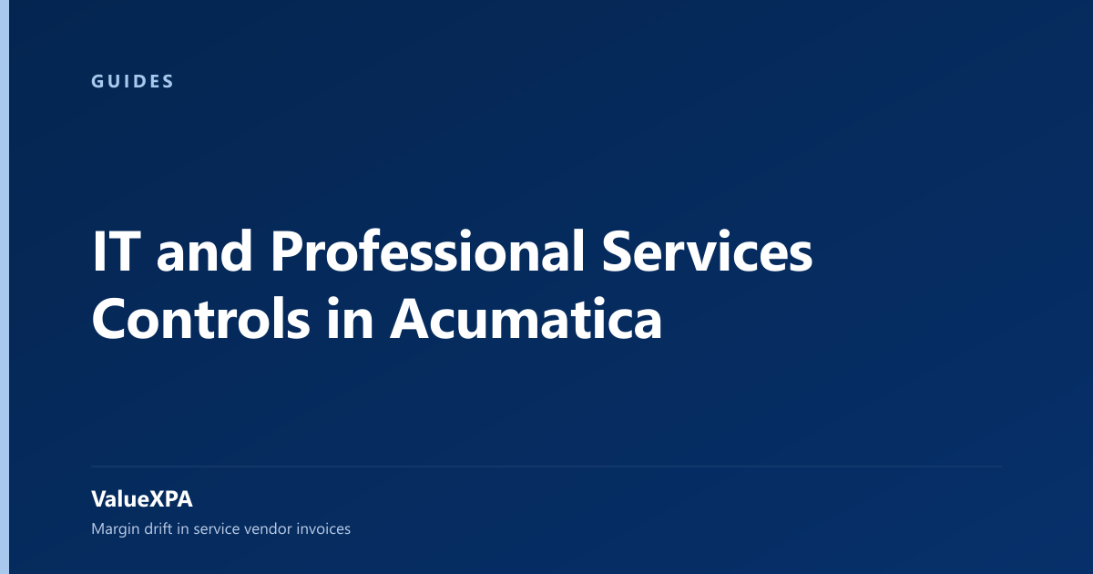 IT and Professional Services Controls in Acumatica